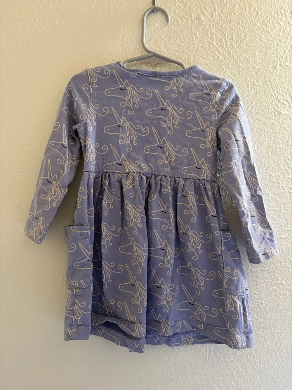 Hanna Andersson Lavender Unicorn Print Long-Sleeve Dress